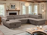 THSUPER U-Shaped Sectional Sofa wit