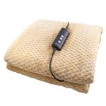 Schallen Waffle Soft Fleece Heated Electric Throw Over Blanket Honeycomb Overblanket with Timer and 10 Heat Settings for Sofa and Bed | Machine Washable | Large 160 x 120cm (Mink | Neutral)