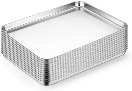 LIANYU Stainless Steel Sheet Pan Set, 17.5 Inch, Dishwasher Safe, 12 Pack