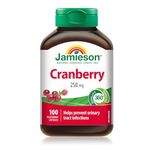 Jamieson Cranberry 250 mg Capsules, One Per Day, Provides UTI Protection. Vegetarian, Non-GMO, Gluten-Free, No Artificial Colours, Flavours, 100 Count, Proudly Canadian