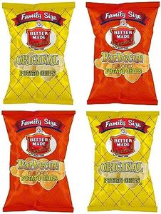 Better Made Special Original & BBQ Potato Chips Variety Pack (4) x Family Size Bags 9.5oz (Pack of 4) - Crispy, Crunchy, Salty Snacks Made From Fresh Potatoes - Gluten Free - Family Owned and Operated