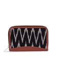 ZOUK Ikat Wallets for Women - Handmade Wallets for Females - Vegan Leather and Ikat Purse for Ladies - Clutch with Indian Print - Wallets for Mobile Phones - Ikat Wave Print