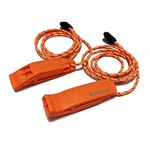 HOLDALL Emergency Safety Whistle with Lanyard, Loud Pea-Less Whistles for Boating Kayaking Life Vest Survival Rescue Signaling. (Orange-2 Pack)