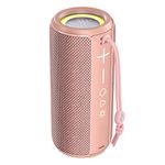 LENRUE F21 Wireless Bluetooth Speaker, Portable Bluetooth Speaker, Outdoor Waterproof Speakers with Light,HiFi Stereo Sound, 24H Playtime,Gift for Men and Woman to Enjoy Music (Pink)