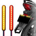 evermotor Motorcycle Turn Signal 12V 24-LED Light, 2 Pieces Sequential Flow Turn Signal Motorcycle Brake Tail Light for Scooter ATV Scooter ATV Amber Light Bar