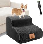 Almcmy 2-Step Dog Stairs, High Density Foam Pet Stairs with Removable Cover, 11.8" High Pet Ramp Stairs for Small Dogs Get On Bed & Couch, Holds Up to 50 lbs - Send 1 Lint Roller