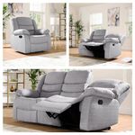 SORRENTO - Recliner Grey Fabric 3+2+1 sofa Set - 3 Seater Suite For Living Room Furniture - 2 Seater Modern sofas & couches (3+2+1 Seater)