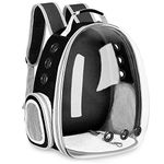 Pets Empire Pet Transparent Cat Carrier Backpack Puppy Kitty Breathable Carriers for Travel (Black)