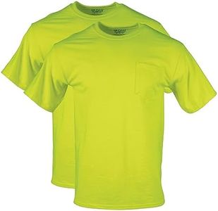 Gildan Mens DryBlend Workwear T-Shirts with Pocket, 2-Pack, Safety Green, Medium US