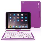 Snugg iPad Mini Keyboard Case for iPad Mini 1/2 / 3, Wireless Backlit Bluetooth iPad Mini Keyboard Case 360 degree Rotatable Keyboard for iPad Mini - Purple