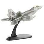 NUOTIE F22 Raptor 1/100 Scale Diecast Metal Fighter Jet Model Stealth Combat Airplane Air Force Aircraft Alloy Model with Stand for Adult Military Collections or Gift (FF 03049)