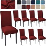 Aertiavty Chair Covers for Dining Room Set of 8 Kitchen Chair Covers, Dining Room Chair Covers Chair Slipcover Parsons Chair Covers, Burgundy Red