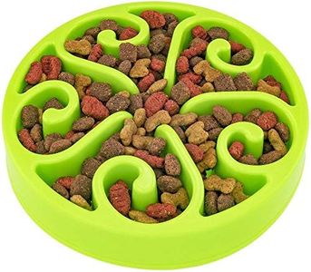 Slow Feeder Dog Bowl Anti-Choking Help Prevent Bloat Non Toxic BPA Free Feeding Dish, Green