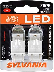 SYLVANIA - 3157 ZEVO LED Red Bulb - Bright LED Bulb, Ideal for Stop and Tail Lights (Contains 2 Bulbs)