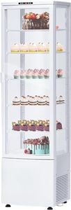 Commercial Refrigerator Display Cabinet Glass Door Display Refrigerator,9.8 cu.ft. Single Door Countertop Pastry Display Cabinet, Double Glazing with Interior LED Lighting,Floor Top Refrigerator,110V