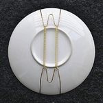 SAGUARO Pack of 10 12-Inch Spring Style Invisible Plate Tray Dish Wire Hanger Holders Brass Coated, Holds 10.5" to 12.5" Plates