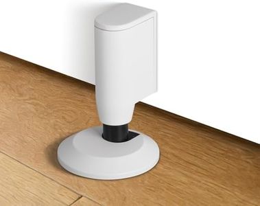 3 Pack Magnetic Door Stopper, Retractable Magnet Floor Door Stop with 0.39 In (10mm) Extension Base, Adhesive Door Magnetic Catch, Door Holder for Gaps Up to 1.4 In (35mm), White WT-3