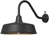 Ytzlvw 18 Inch Large Dusk to Dawn Outdoor Gooseneck Barn Lights, Classic Black Farmhouse Barn Porch Lights for Garages, Shops, Outdoor Sconces.