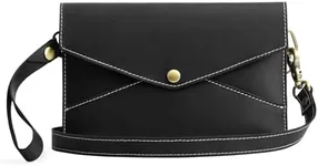 S-ZONE Leather Envelope Convertible Crossbody Bags for Women Wristlet Clutch Purses Small Shoulder Handbag with 2 straps