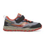 Saucony Kids Boys Peregrine Kdz A/C Outdoor Trail Shoe, Grey/Red/Yellow, 5 W US