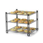 Nifty 3-Tier Cooling Rack – Non-Stick Coating, Wire Mesh Design, Dishwasher Safe, Collapsible Kitchen Countertop Organizer, Black