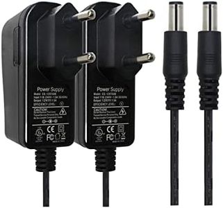 Security-01 Confezione da 2 adattatori AC a DC 12 V 1,5 A, spina 5,5 mm x 2,1 mm, per fotocamera CCTV DVR LED String Light