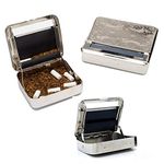 Cigarette Tobacco Smoking Rolling Machine Case Compact Pocket Size Container Tin Box