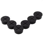 keenkee 6 PCS Flexible Silicone Cable Cord Grommet, 1 Inch Rubber Grommets for Desk, Table, and Other Furnitures Hole Cover, Cable Management, Wire Organizer, Cable Pass Through, Black Color