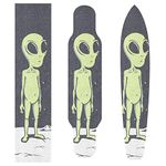 HUSSRITY Aliens and Astronauts Longboard Grip Tape 44" x 10" Bubble Free Skateboard Grip Tape Sheet Scooter Grip Tape Easy Apply Grip Tape for Skateboards