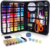 GABTRUK 304PCS Adult Sewing Kit, 43 Colors Thread & Ergonomic Scissors, Portable PU Leather Mending Supplies for Travel Home Beginners