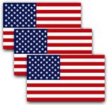 Anley 5 X 3 inch American US Flag Decal - Patriotic Stars Reflective Stripe USA Flag Car Stickers - Support US Military (3 Pack)