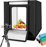 OBEST Photo Studio Light Box 24x24Inch Professional Dimmable Photo Booth Shooting Tent Kit with 166 LED Lights, 6 Backdrops for Jewelry and Large Items Product Photography(8000LM, CRI95+)