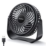 SmartDevil USB Desk Fan, 3 Speeds Portable Mini Desktop Fan, 360° Adjustment Small Personal Table Fan for Home Office Car Outdoor Travel (Black)