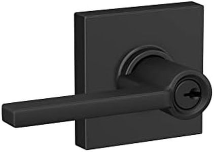 Schlage F51A LAT 622 COL Latitude Door Lever with Collins Trim, Keyed Entry Lock, Matte Black