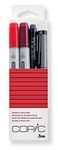 Copic Ciao Coloured Marker Pen - Doodle Pack of 4 Red, For Art & Crafts, Colouring, Graphics, Highlighter, Design, Anime, Professional & Beginners, Art Supplies & Colouring Books