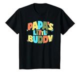Kids Papa's Little Buddy Shirt Cute