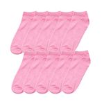 Allegra K Athletic Low Cut Ankle Socks-Stretch Cuffs Soft 10 Pairs Pink X-Small