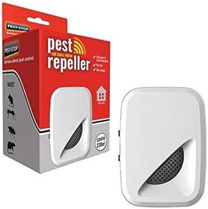 Pest-Stop Indoor Pest Repeller - Small House - Ultrasonic Waves Target Rodents or Insect Pests - Targets Rats, Mice, Spiders, Cockroaches and Ants - Covers 2,500q. ft. Area