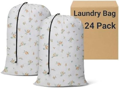 ZPECC Bulk Travel Laundry Bag,Extra Large Heavy Duty Laundry Bags 24 Pack,Washable Dirty Clothes Organizer for Commercial College Dorm Hotel Camping and Home Storage 30x40(Daisy)