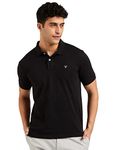 Allen Solly Men Jet Black Regular Fit Polo(AMKP317G04249_Jet Black_2XL)