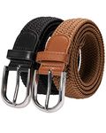 RBOCOTT Elastic Belt Braided Belt Mens Belt Stretch Woven Belt Black Belt Brown Belt for Women(105cm)