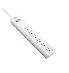 APC Power Strip Surge Protector, PE66WG, 1080 Joule, Flat Plug, 6 Outlet Power Strip with Surge Protection