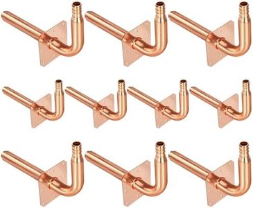 Pack of 10 Copper Stub Out Elbows with Wall Flange Stub Out 1/2’’-8inch Lengh- Easy to Install, Lead-Free-PEX-B,C Stub Out Accessories,Barb Crimp PEX-B Copper Stub Out Elbow with Wall Flange