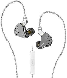 H HIFIHEAR KBEAR Lark in-Ear Earbuds New 1DD 1BA HiFi Monitor Earphones Noise Cancelling Wired Earbuds Balanced Armature Dynamic Driver Hybrid Headphones with Microphones(Gray with mic)