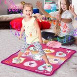 BEERYFUN Dance Mat Toys for Girls with 5 Play Modes 3 Challenge Levels Adjustable Volume Grils Dance Mat Birthday Gifts for Age 3-9 Year Old Girls