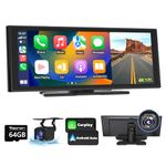 Eonon Newest Compatible with Apple Carplay/Android Auto Portable Screen for Car-Car Stereo with 9.33 Inch IPS Touchscreen, 4K Dashcam & 1080P Backup Camera, AirPlay, GPS Navigation-for all Vehicles