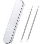 Titanium Lancet Needle Pimple Popper Tool Facial Milia Remover Blackhead Blemish Remover Blackhead Whitehead Extractor Professional Lancet Zit Blemish Comedone Removal Tool 2 Pieces with Box