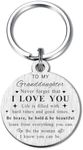 TANWIH Gifts for Granddaughter - Granddaughter Birthday Keychain - Granddaughter Graduation Christmas Key Chain from Grandpa Grandma, Medium, Stainless Steel