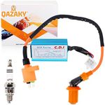 QAZAKY Performance Racing Ignition Coil + Spark Plug A7TC + 5 Pins CDI Compatible with GY6 4-Stroke 50cc-110cc 125cc 150cc Scooter ATV Go Kart Moped Quad Pit Dirt Bike 139QMB 152QMI 157QMJ XR50 CRF50