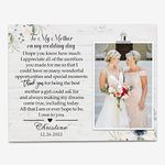 FDFHOME Personalized Mother of the Bride Picture Frame, To My Mother on My Wedding Day Present from Daughter, Mother Wedding Gift from Bride, Custom Thank You Gift for Mom